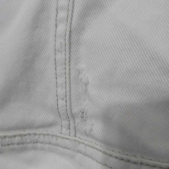 Free People Distressed White Denim Button Up Hooded Jacket Gray thermal Contrast - Picture 10 of 16